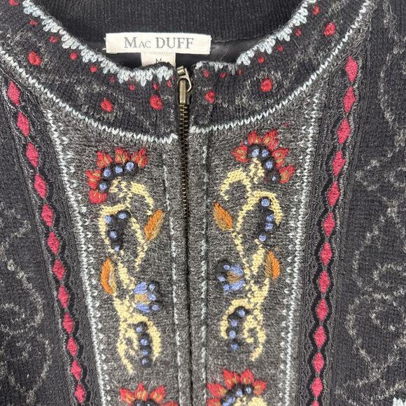 Mac Duff Sweater Woman's Medium Lined Full Zip Up Cardigan Shetland Wool Alpine - Picture 4 of 12